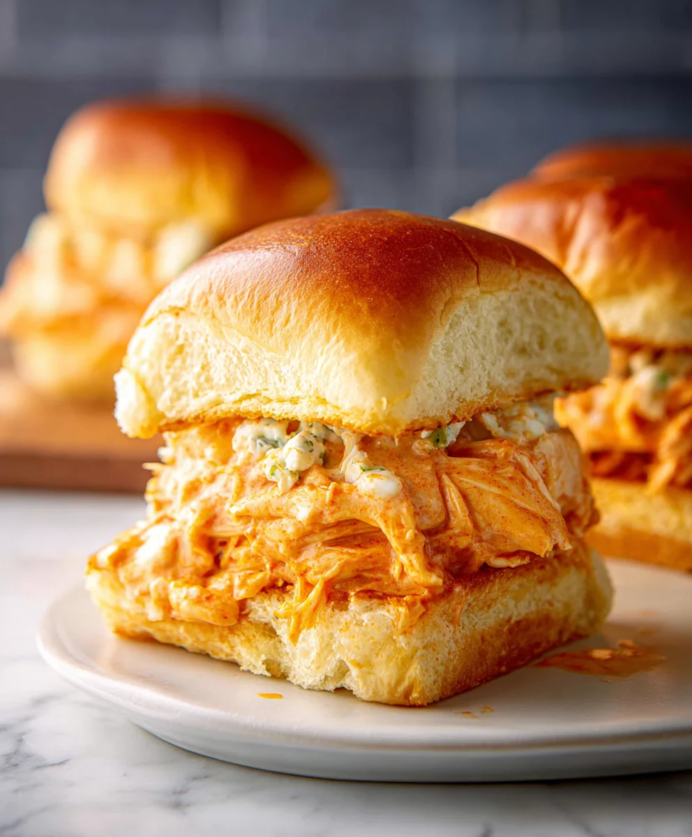 Spicy Buffalo Chicken Sliders-Quick & Easy Recipe