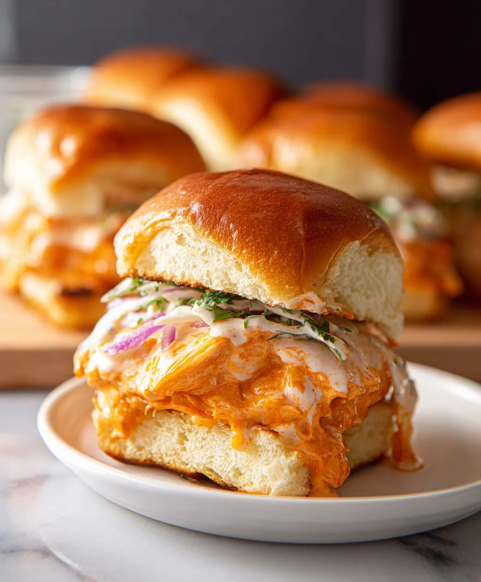 Spicy Buffalo Chicken Sliders-Quick & Easy Recipe