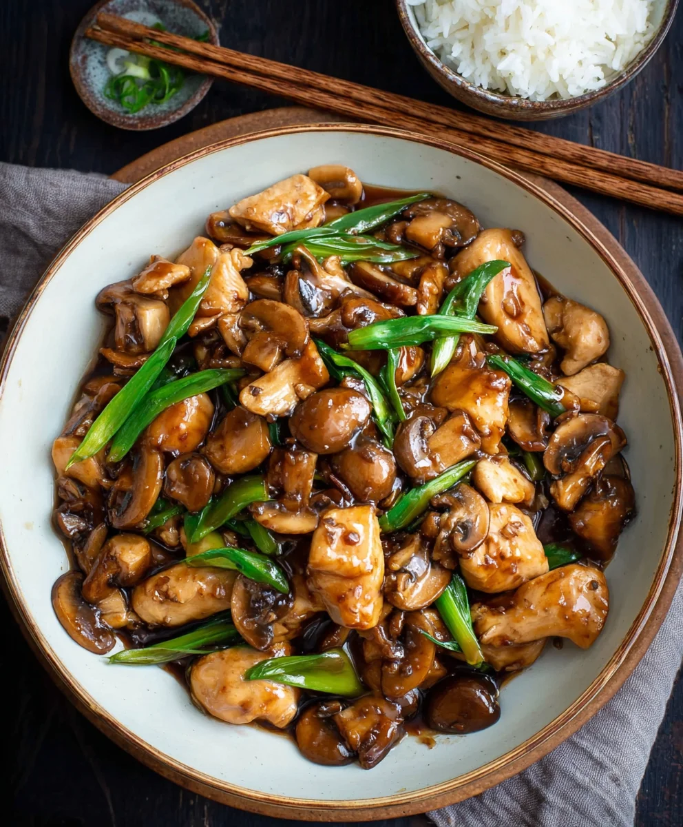 Easy Chinese Chicken Mushroom Stir Fry Recipe