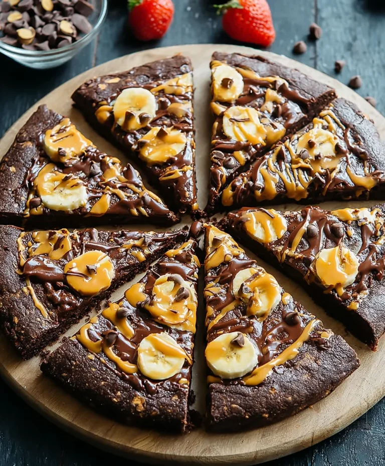 Chocolate Peanut Butter Brownie Pizza – Dessert Dream