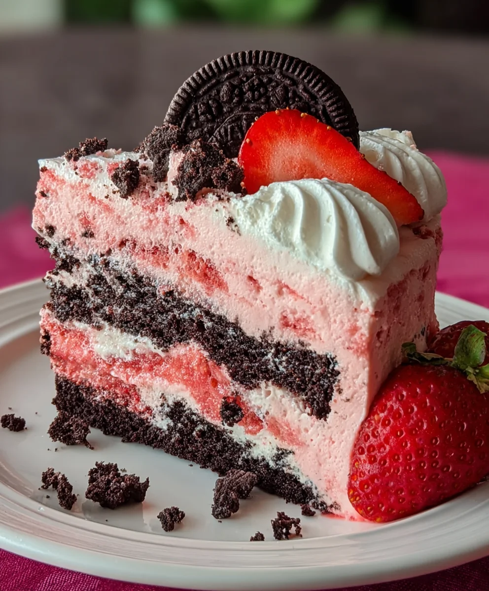Strawberry Oreo Cake-Delicious Sweet Treat