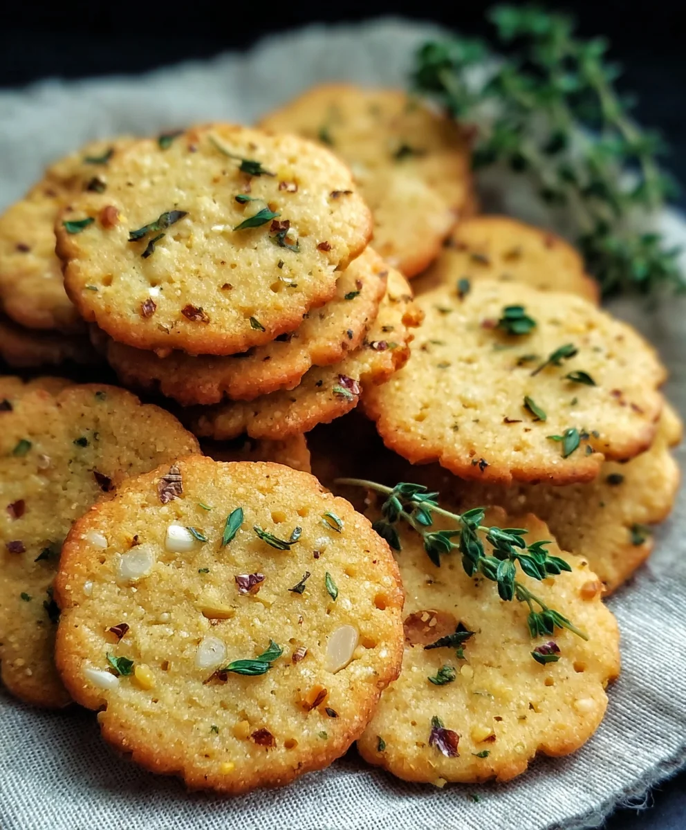 Garlic Herb Chickpea Flour Crackers-Easy Snack