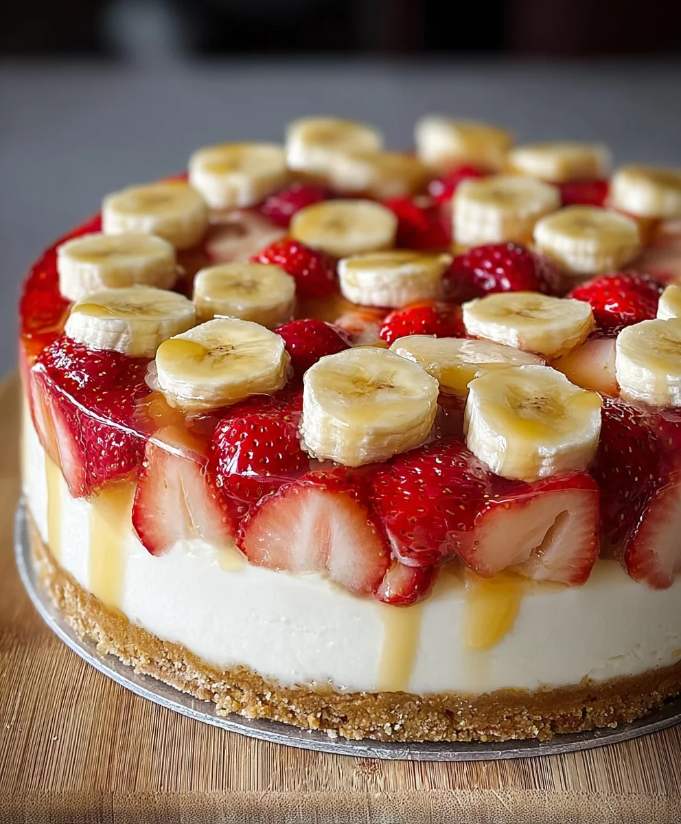 Strawberry Banana Pudding Cheesecake Recipe