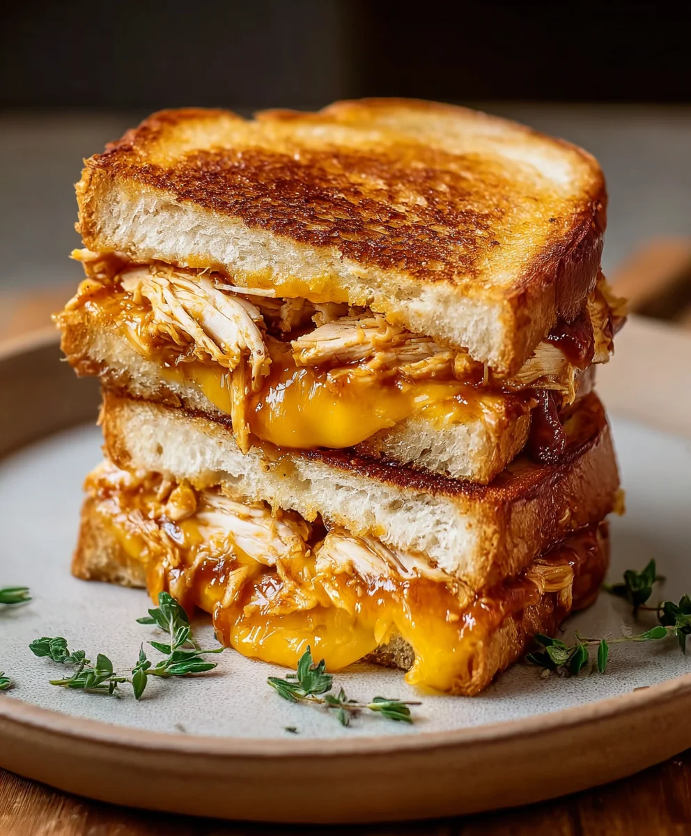 BBQ Chicken Grilled Cheese-Smoked Flavor Twist