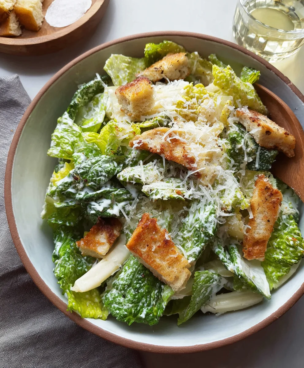Classic Vegetarian Caesar Salad- Quick & Easy Recipe