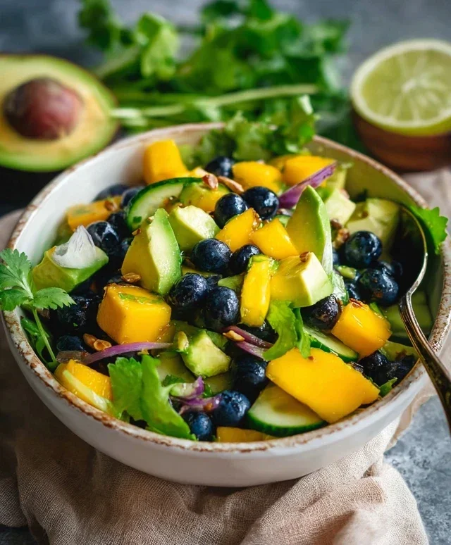 Mango Cucumber Salad with Blueberry and Avocado