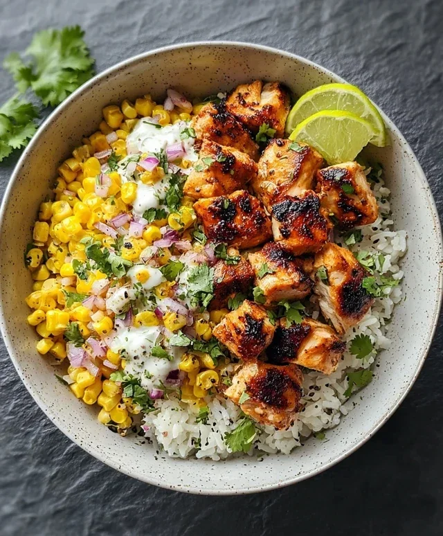 Street Corn Chicken Rice Bowl