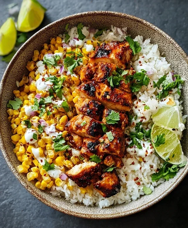 Street Corn Chicken Rice Bowl