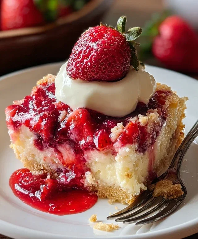 Strawberry Cheesecake Dump Cake