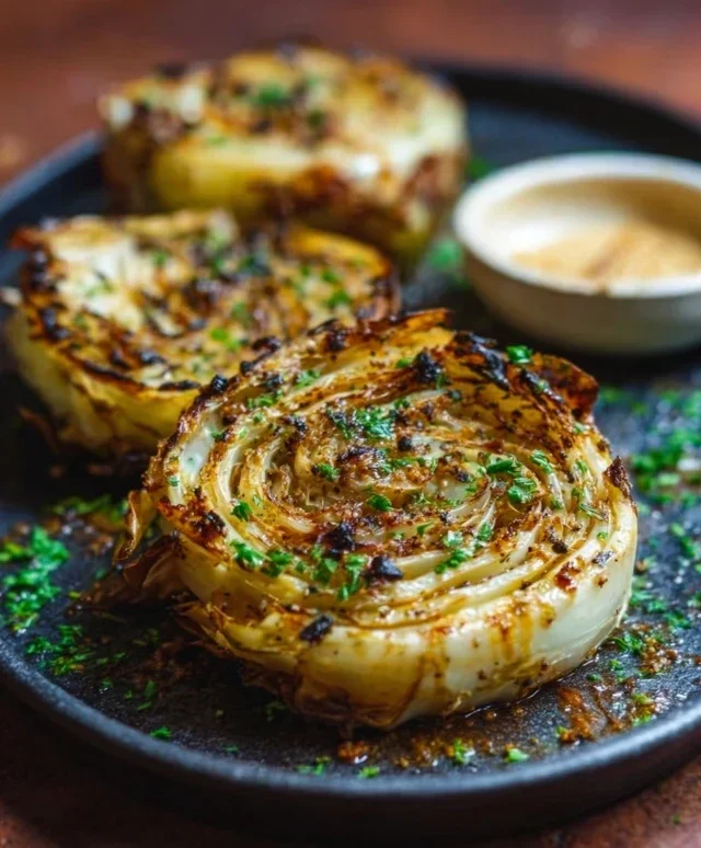 Oven Roasted Garlic Cabbage Steaks