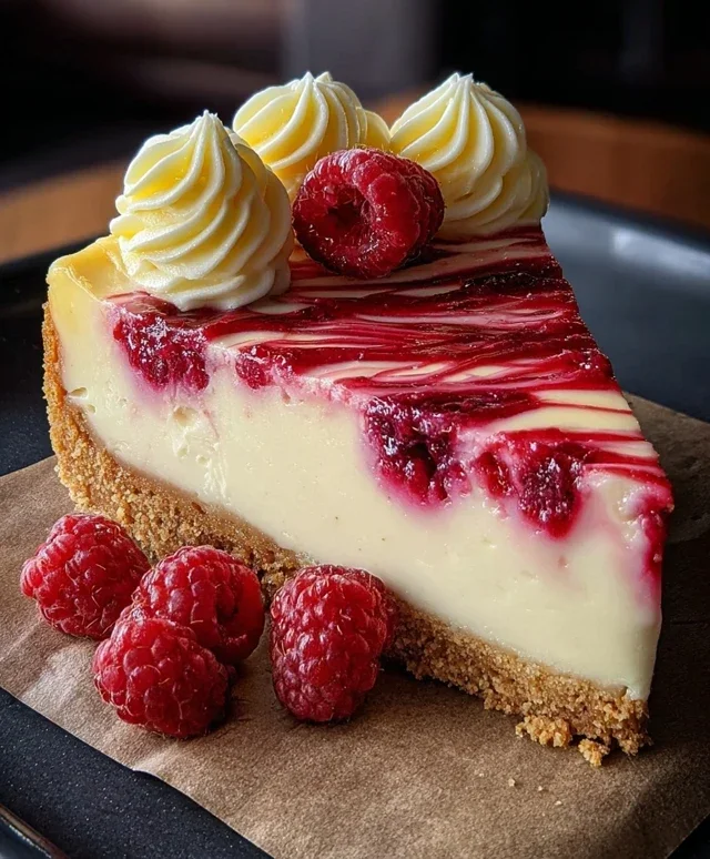 Raspberry Lemon White Chocolate Cheesecake