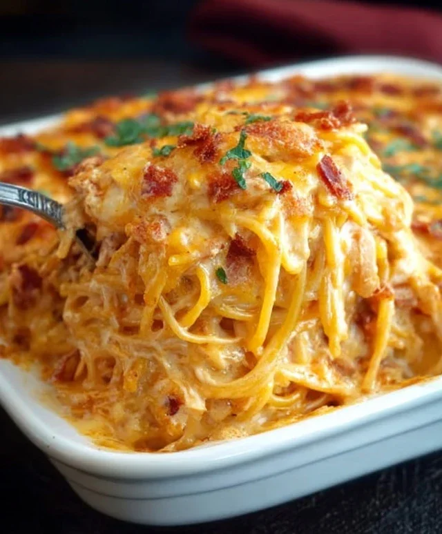 Spicy Southern Cheesy Chicken Spaghetti Casserole