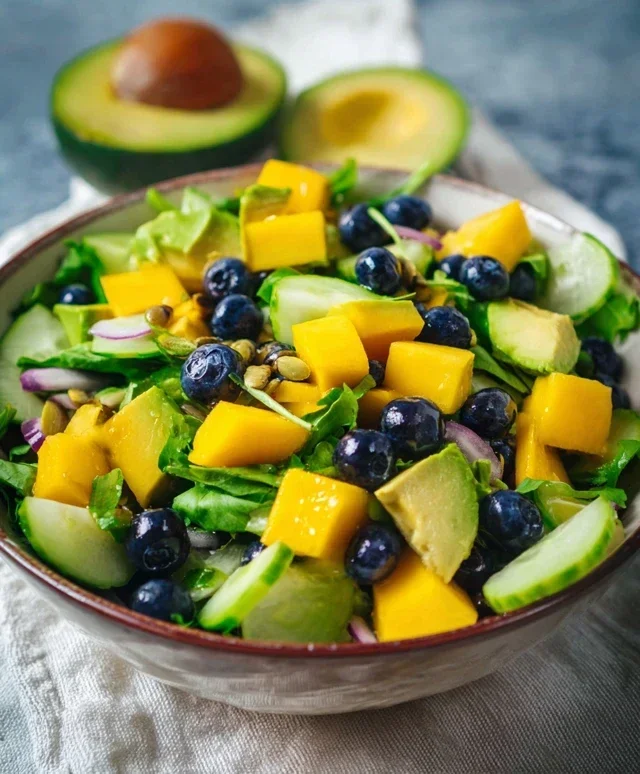 Mango Cucumber Salad with Blueberry and Avocado