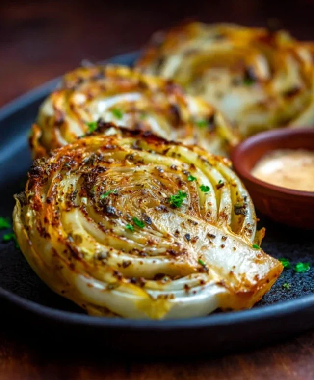 Oven Roasted Garlic Cabbage Steaks