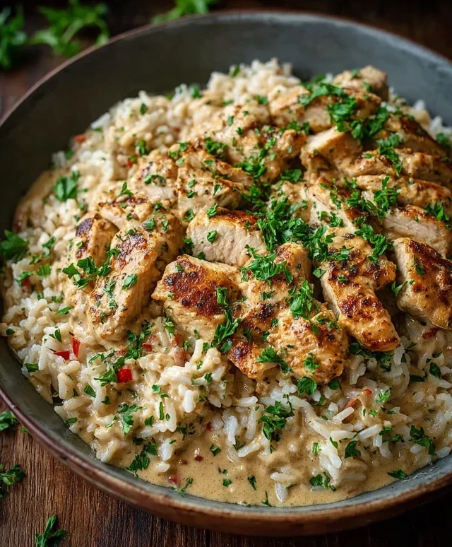 High Protein Creamy Cajun Chicken Rice
