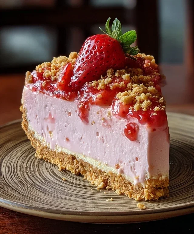 Pink Strawberry Crunch Cheesecake