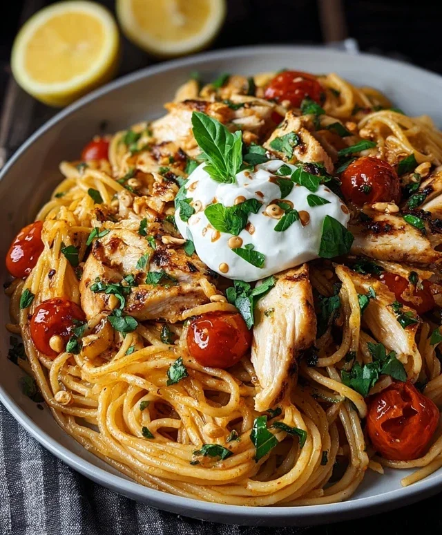 Chicken Spaghetti with Burrata