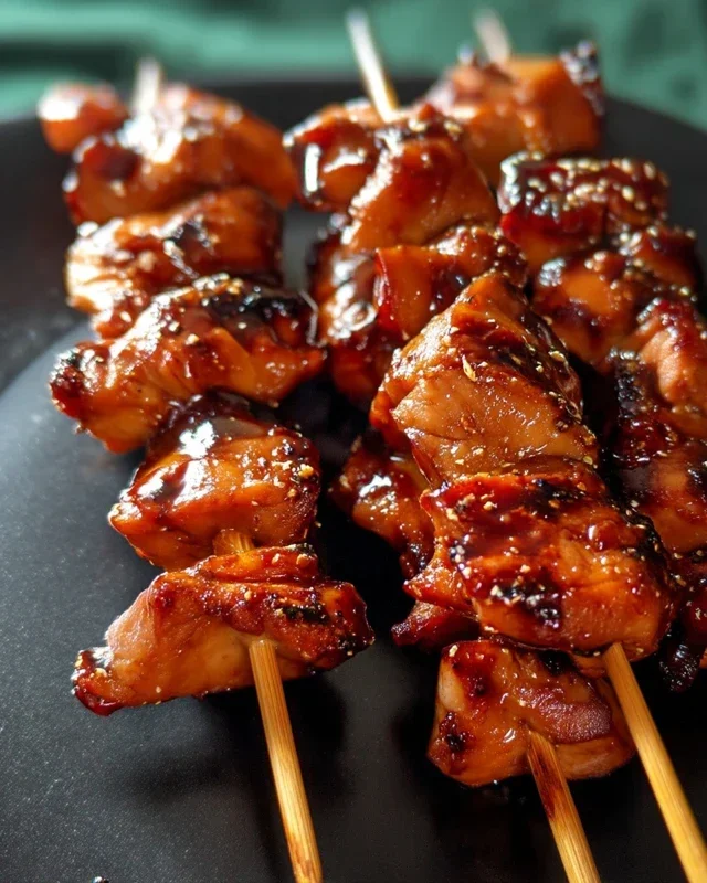 Sticky Bourbon Extract Extract Chicken Skewers