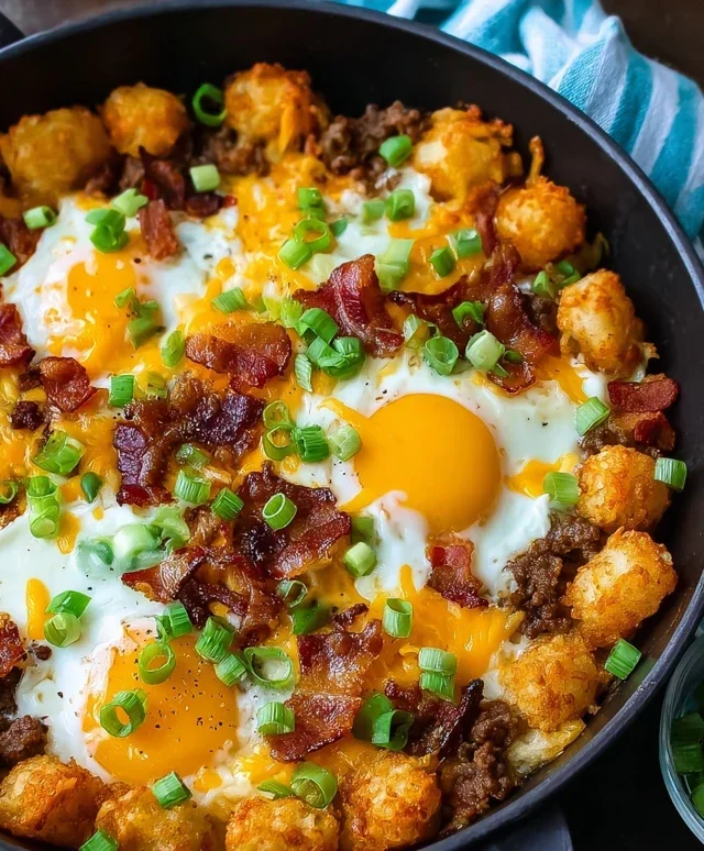 Beef Beef Bacon Egg And Cheese Breakfast Totchos