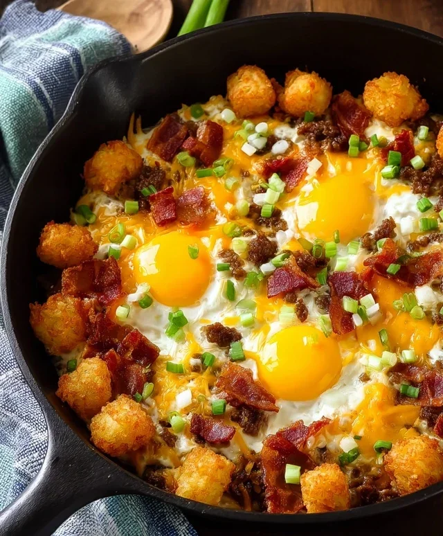 Beef Beef Bacon Egg And Cheese Breakfast Totchos