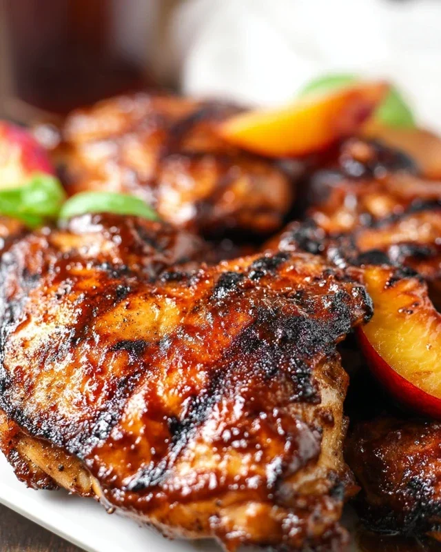 Grilled Bourbon Extract Extract Peach BBQ Chicken