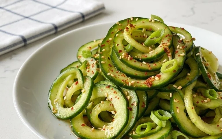 Spiral Cucumber Salad: Korean-Inspired Recipe