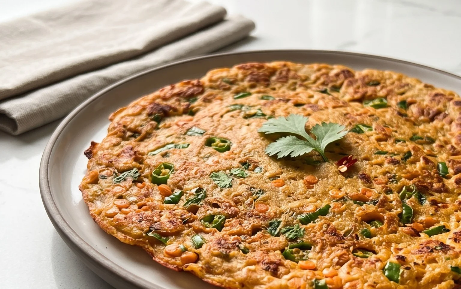 Masoor Dal Chilla | Savory Red Lentil Pancakes