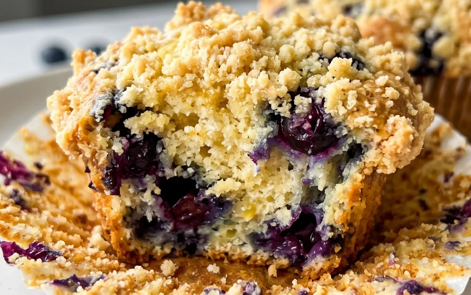 Lemon Blueberry Streusel Muffins