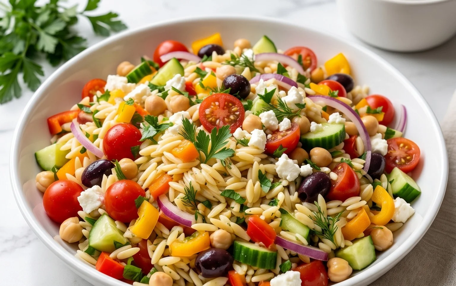 Rainbow Orzo Salad