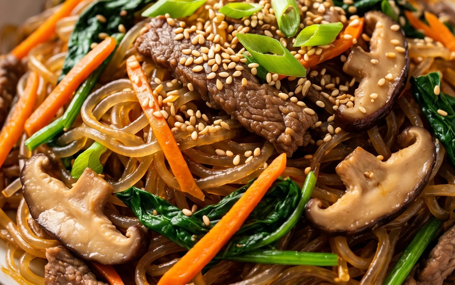 Japchae (Korean Glass Noodle Stir Fry)
