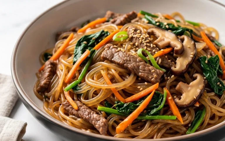 Japchae (Korean Glass Noodle Stir Fry)