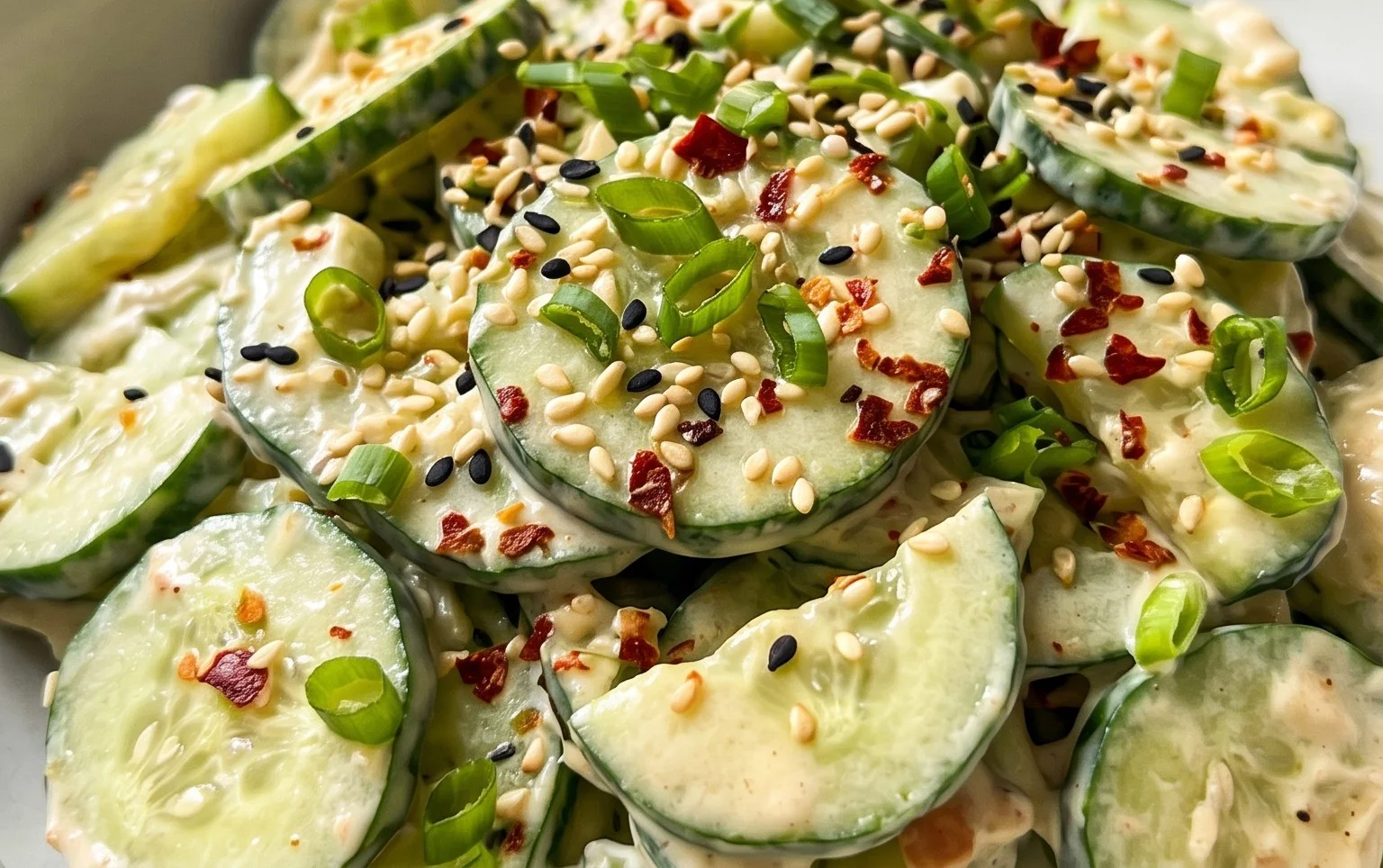 Creamy Asian Cucumber Salad Bowl