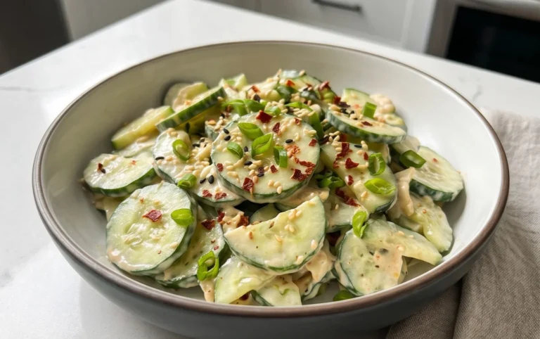 Creamy Asian Cucumber Salad Bowl