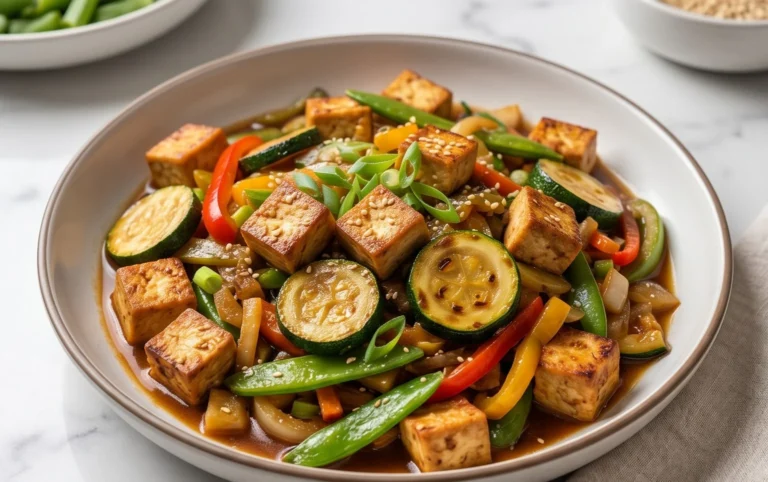 Zucchini Stir Fry With Tofu (Vegan)