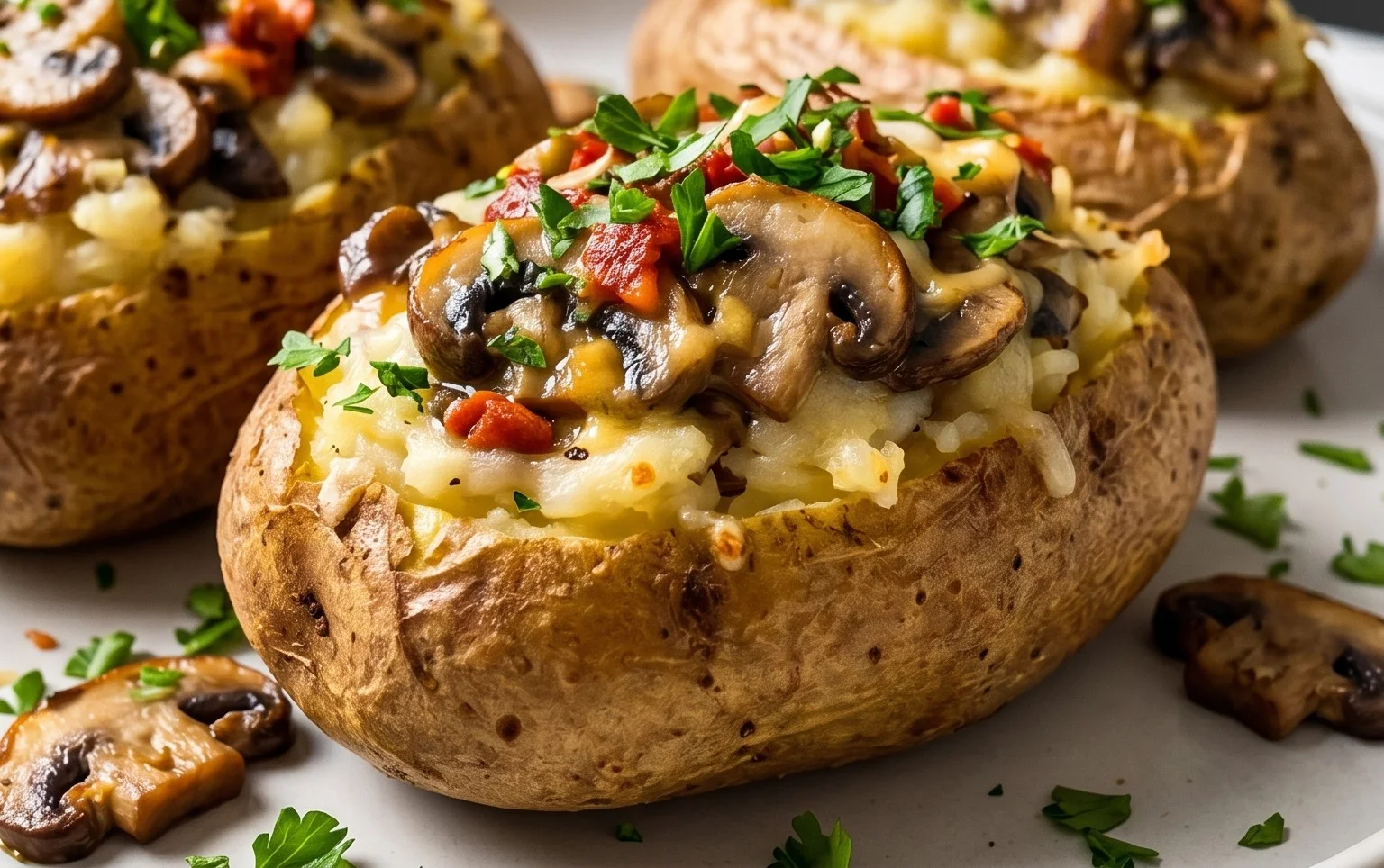 The Ultimate Stuffed Baked Potatoes with Mushrooms