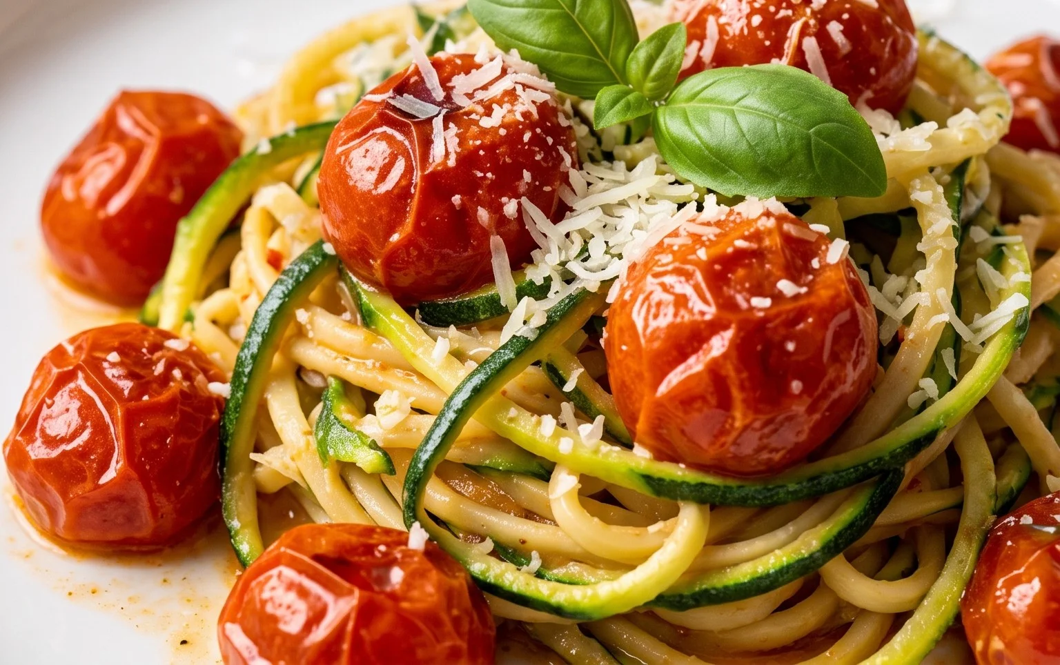 Healthy Tomato Zucchini Pasta