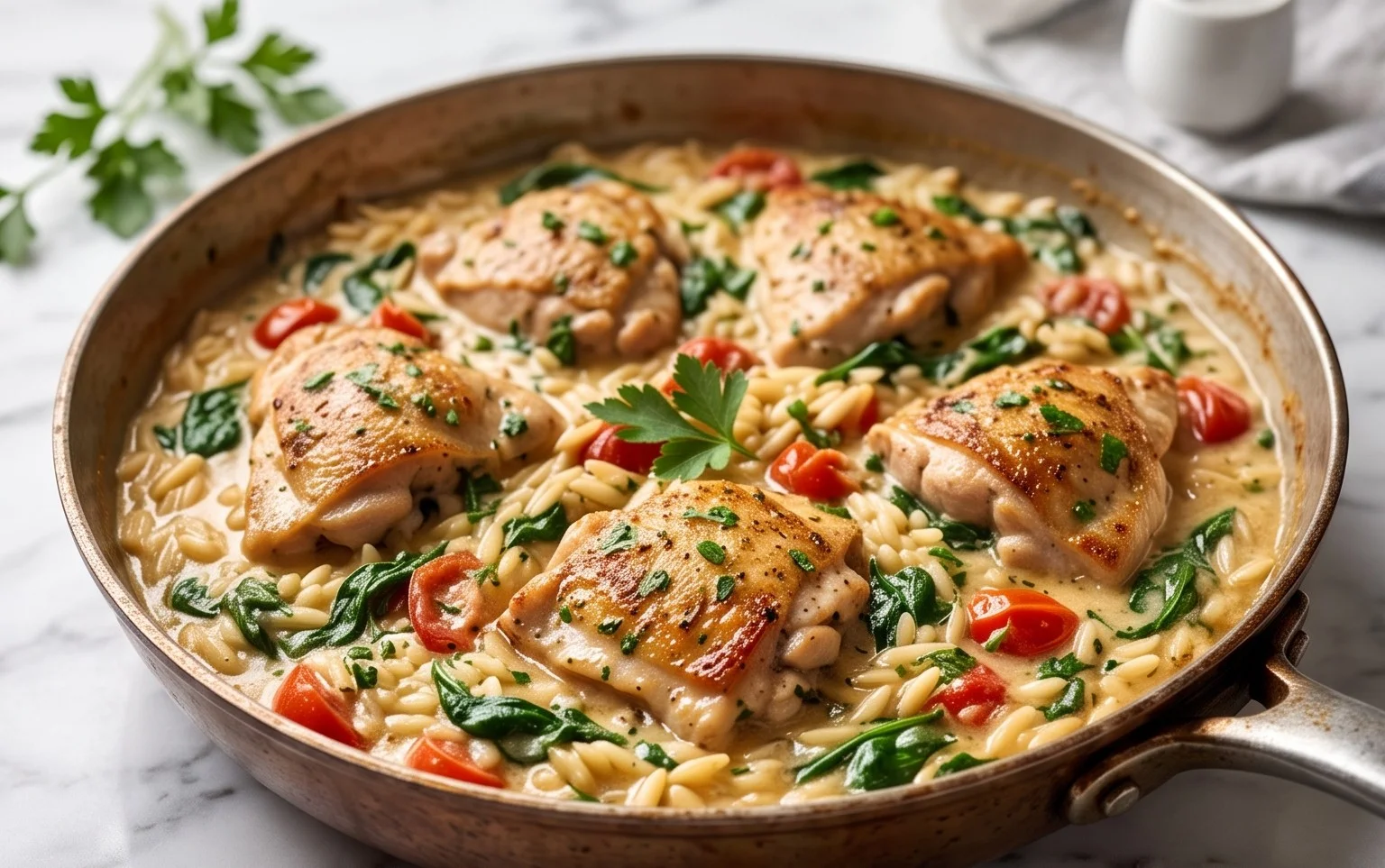 Chicken Orzo (30-Minutes, One-Pan)