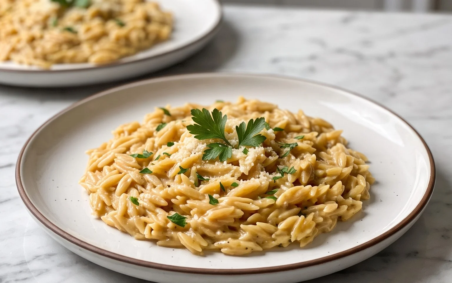Creamy Garlic Parmesan Orzo