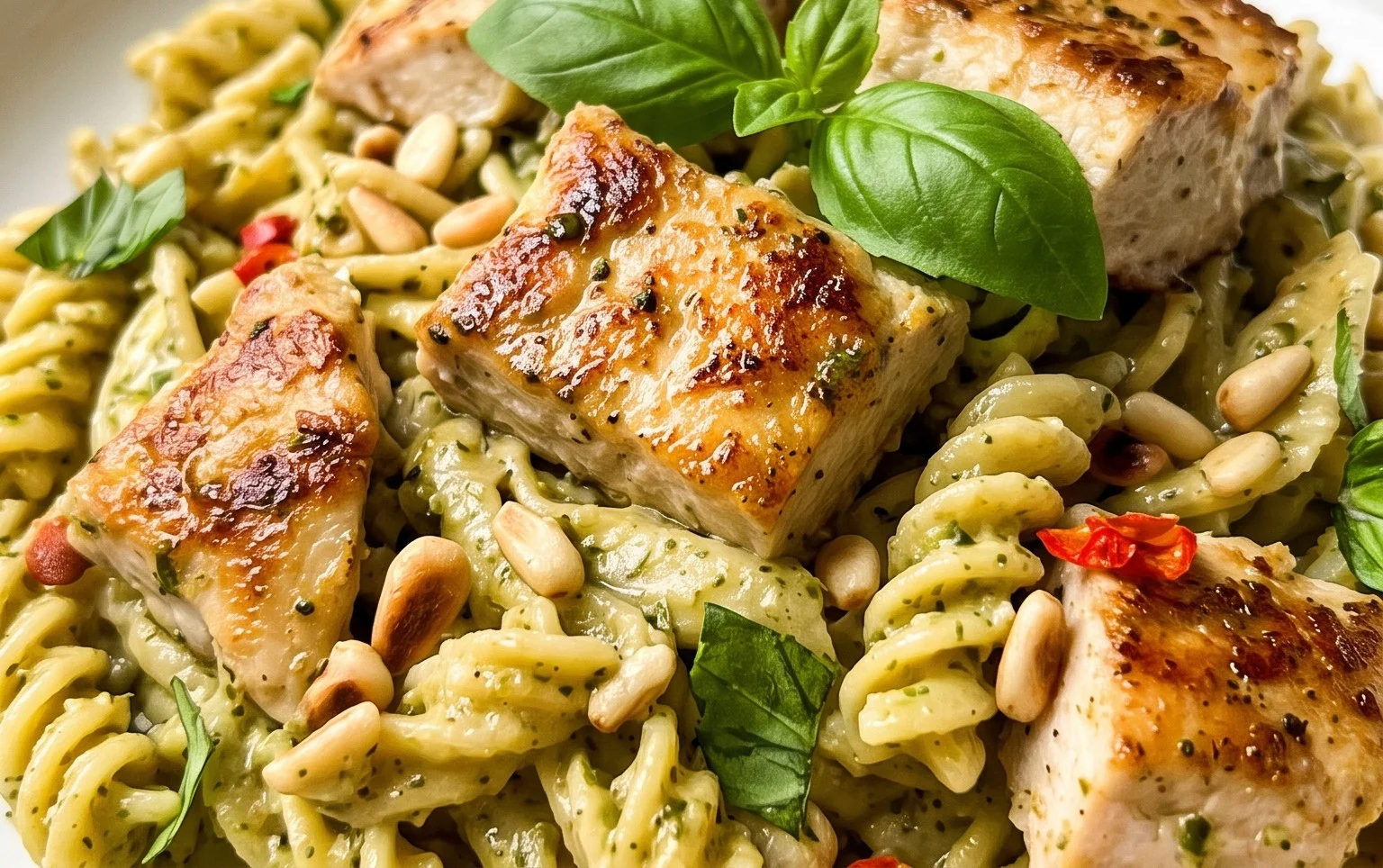 Creamy Chicken Pesto Pasta