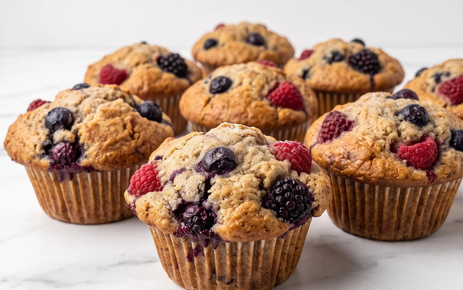 Bakery Style Mixed Berry Muffins | with Frozen Berries