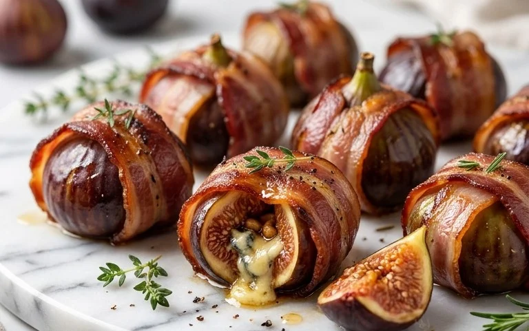 Beef Bacon Wrapped Stuffed Figs