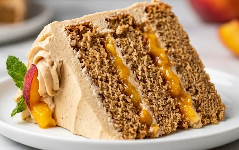 Brown Sugar Layer Cake with Peach Filling