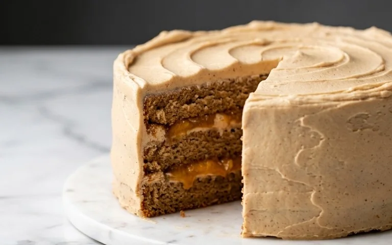 Brown Sugar Layer Cake with Peach Filling