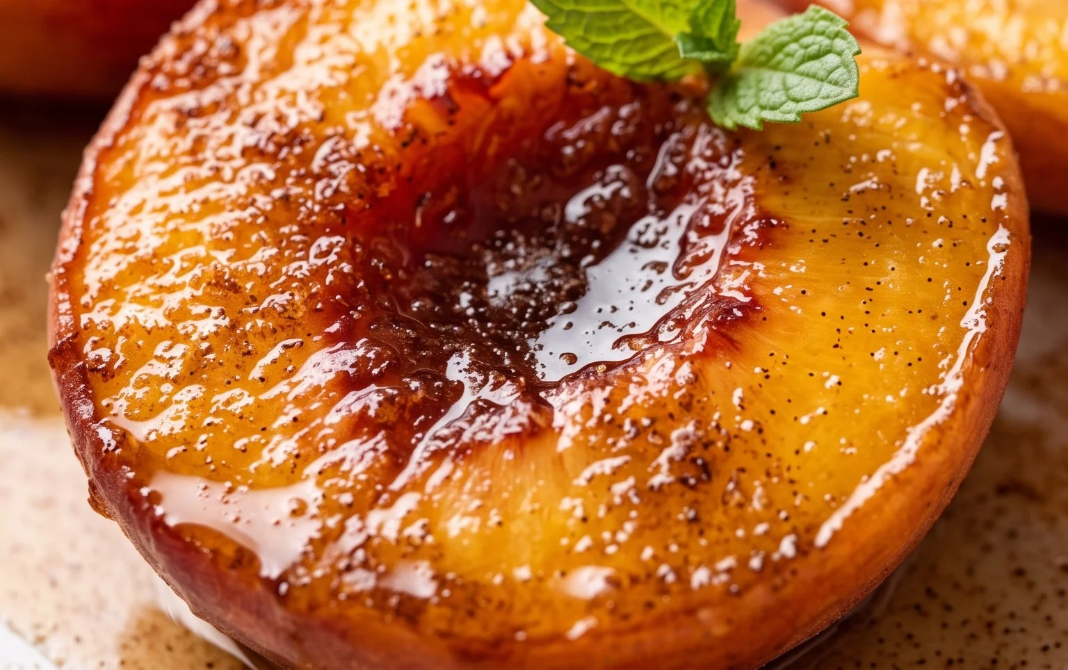 Cinnamon Sugar Baked Peaches