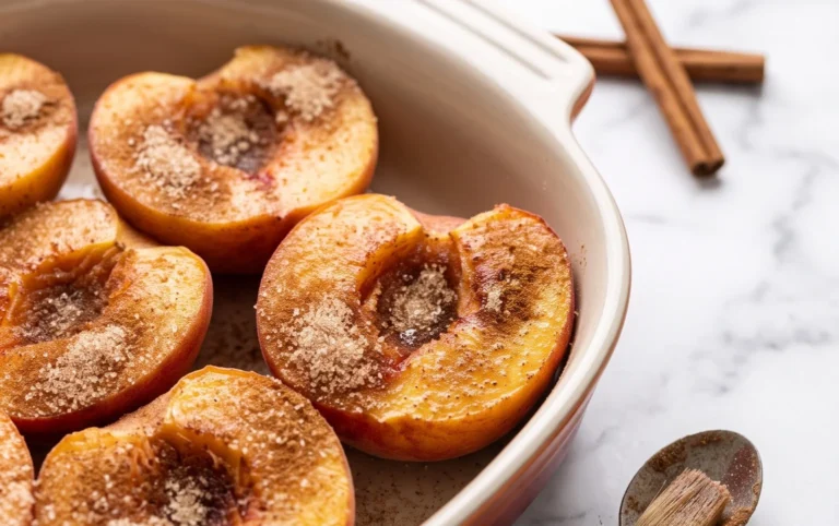 Cinnamon Sugar Baked Peaches