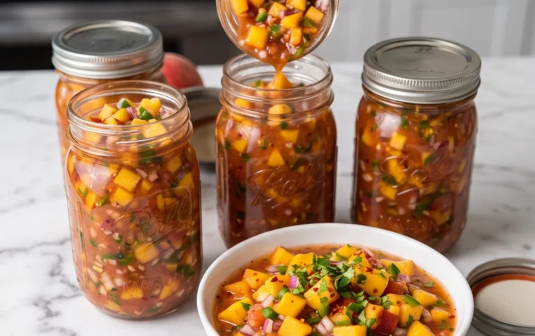 Sweet & Spicy Peach Salsa Canning Recipe