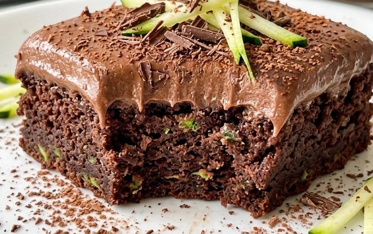 Zucchini Brownies with 1 minute Frosting!