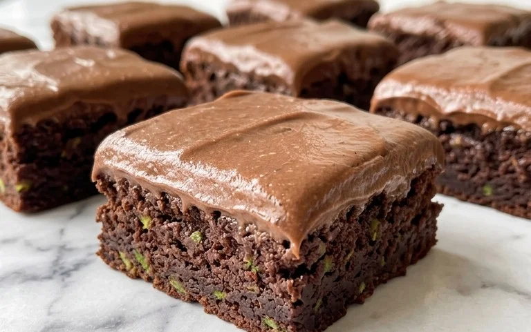 Zucchini Brownies with 1 minute Frosting!
